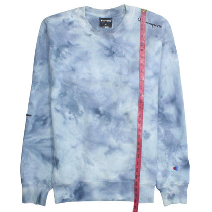 Champion Men’s Blue Tie Dye Reverse Weave Sweatshirt M Crew Neck