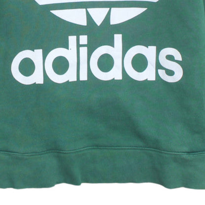 Adidas Womens Green Pullover Hoodie UK 8 Cotton Hooded Sweatshirt