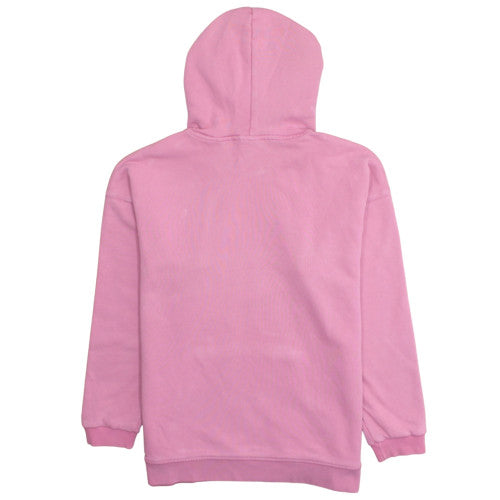 Adidas Women Pink Pullover Hoodie Size 10 Logo Print Cotton Blend
