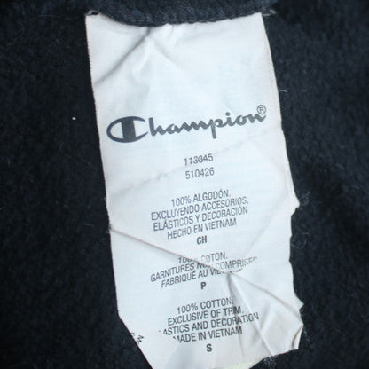 Champion Womens Black Small Pullover Hoodie 100% Cotton Logo Design