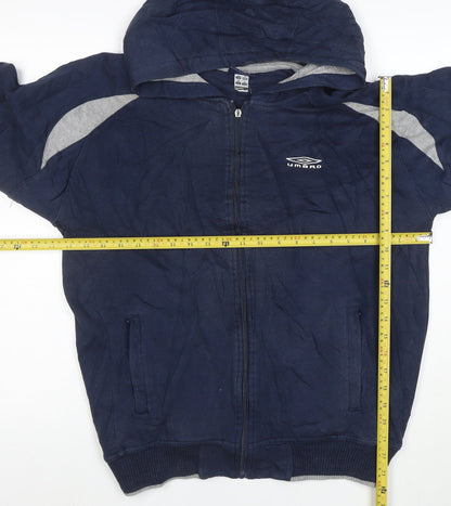 Umbro Men's Blue Full Zip Hoodie Small Regular Fit Sportswear