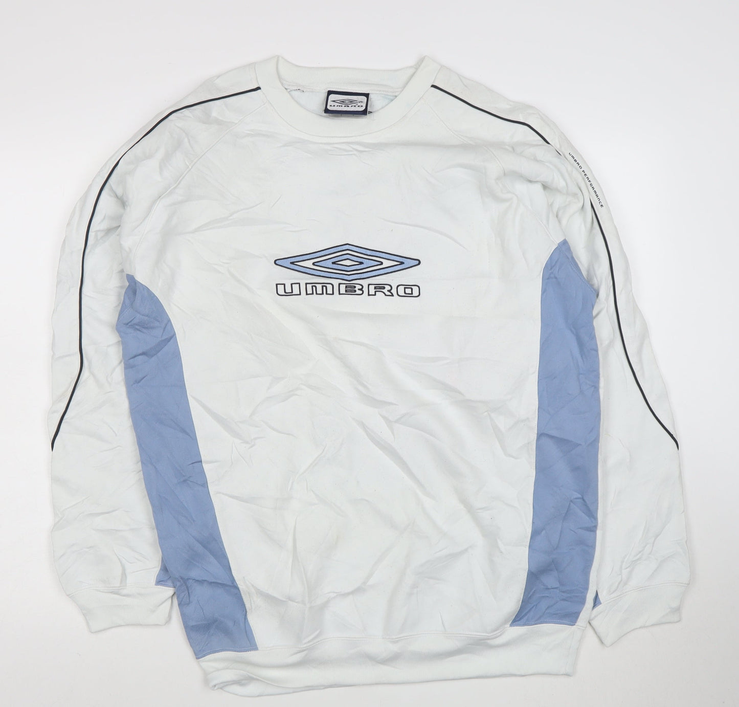 Umbro Men's White XL Pullover Sweatshirt with Logo Detailing