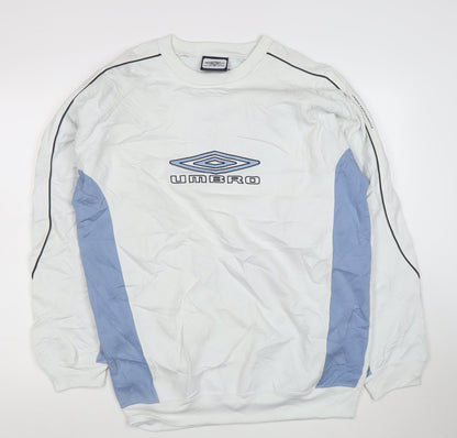 Umbro Men's White XL Pullover Sweatshirt with Logo Detailing