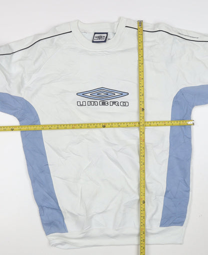 Umbro Men's White XL Pullover Sweatshirt with Logo Detailing