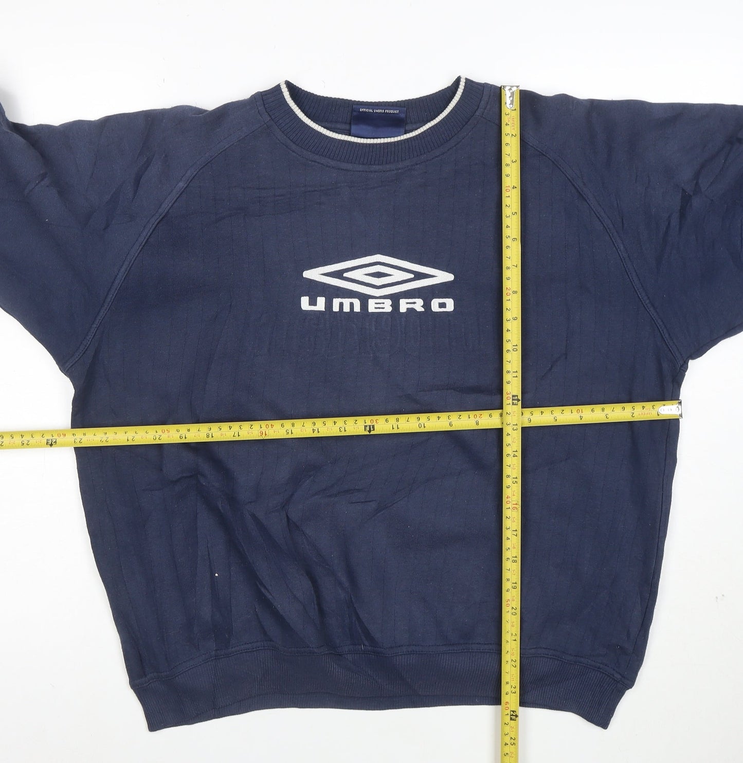 Umbro Men's Blue Crew Neck Logo Pullover Sweatshirt M