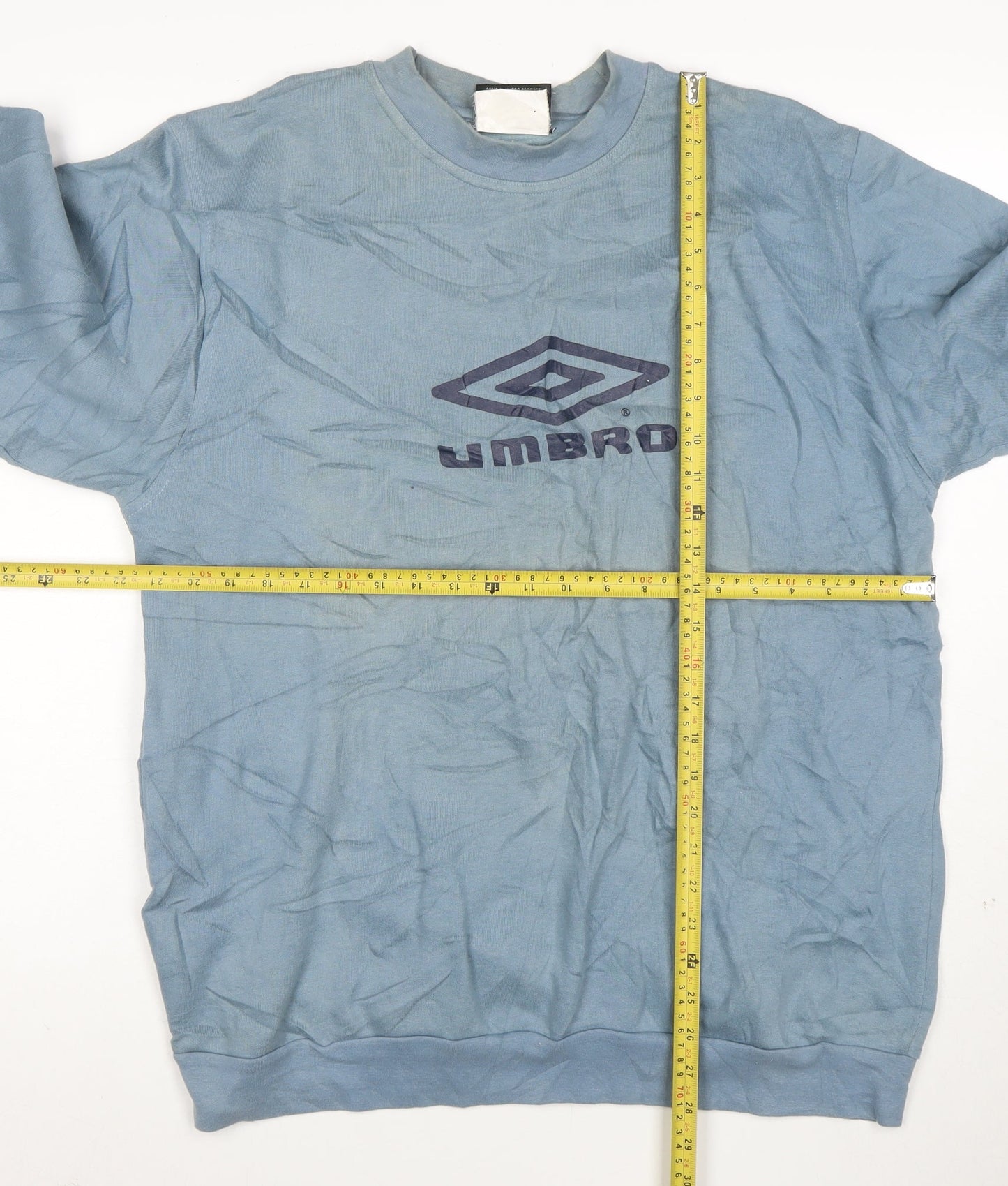 Umbro Mens Blue XL Pullover Crew Neck Logo Sweatshirt