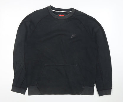 Nike Men's Black Medium Pullover Sweatshirt Crew Neck Fleece