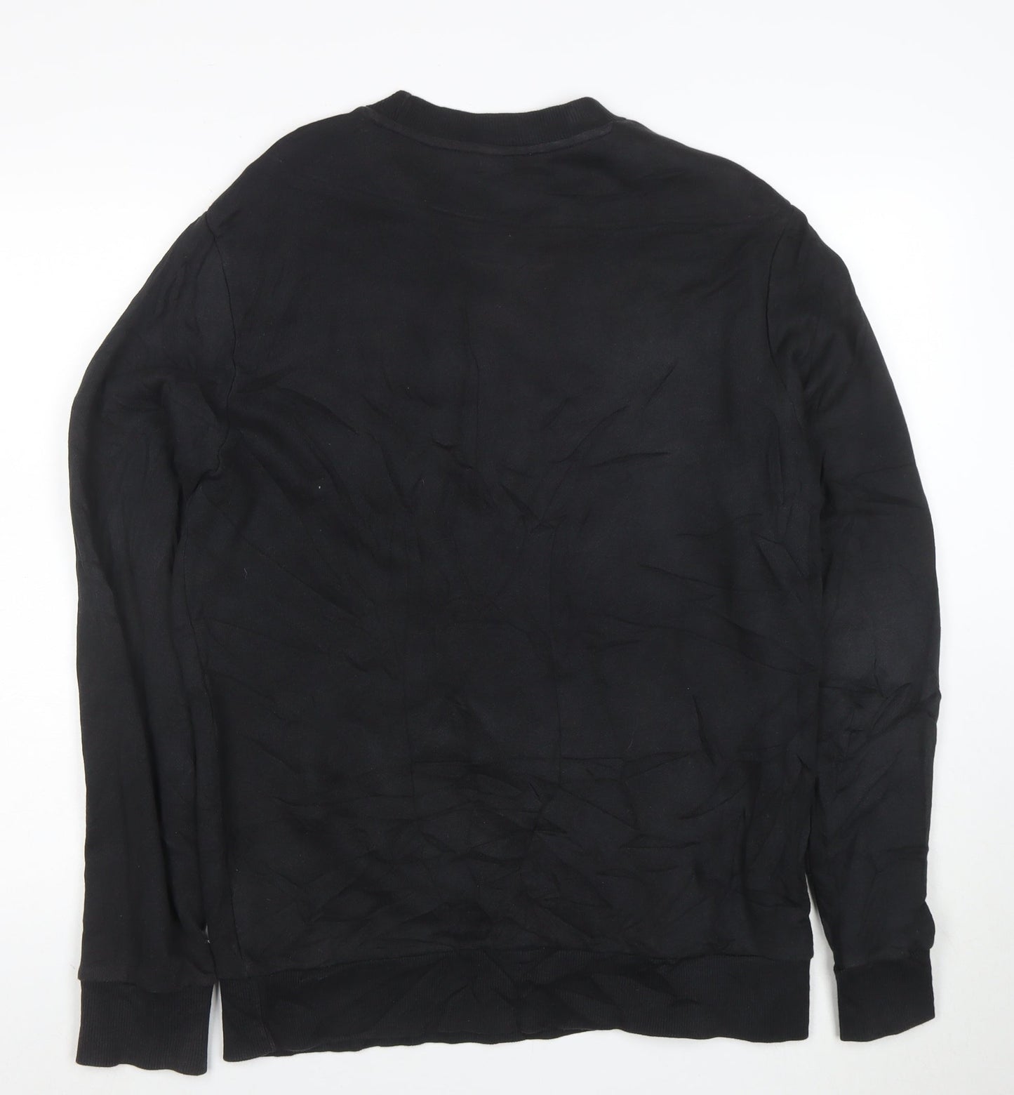 Reebok Mens Black M Pullover Crew Neck Logo Sweatshirt