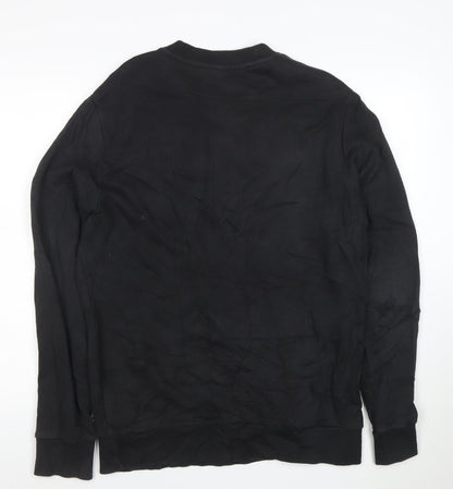 Reebok Mens Black M Pullover Crew Neck Logo Sweatshirt
