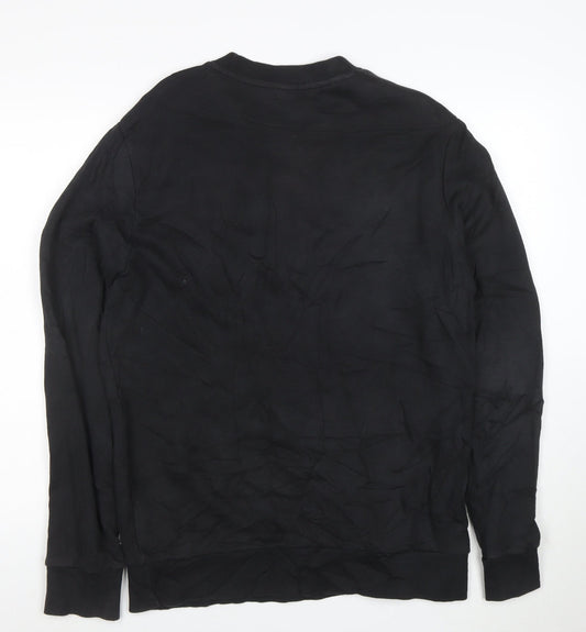 Reebok Mens Black M Pullover Crew Neck Logo Sweatshirt