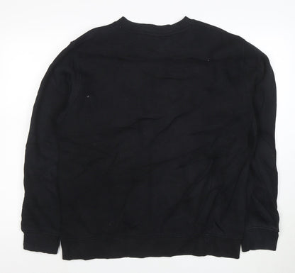 Umbro Mens Black L Crew Neck Pullover Sweatshirt Fleece