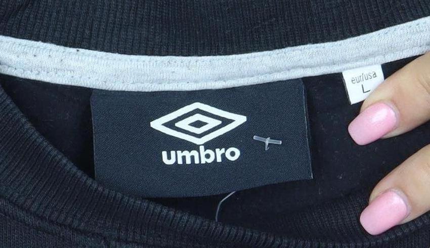 Umbro Mens Black L Crew Neck Pullover Sweatshirt Fleece
