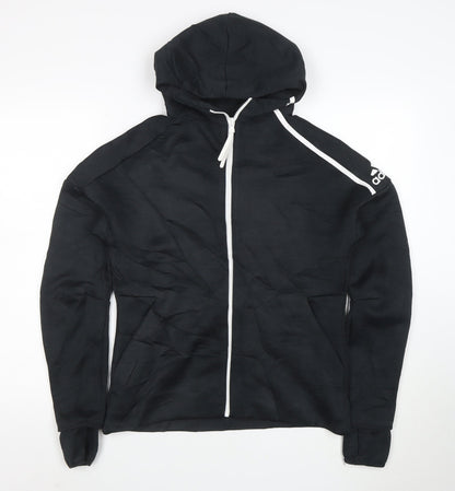 Adidas Womens Black Full Zip Hoodie L Hooded Sweatshirt