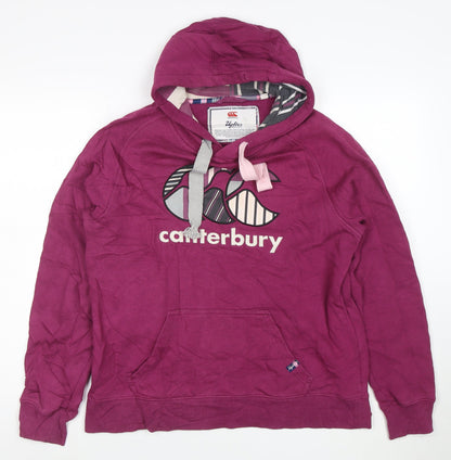 Canterbury Womens Purple Hoodie Size 16 Pullover Uglies Logo Sweatshirt