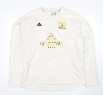 adidas Mens White XL Pullover Sweatshirt ClimaWarm Sports Top