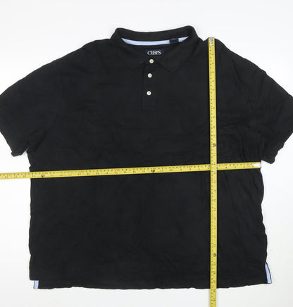 Chaps Men's Black 2XL Cotton Polo Shirt Classic Short Sleeve