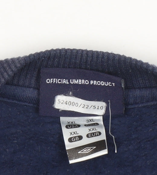 Umbro Men's Blue 2XL Pullover Sweatshirt Crew Neck Sportswear