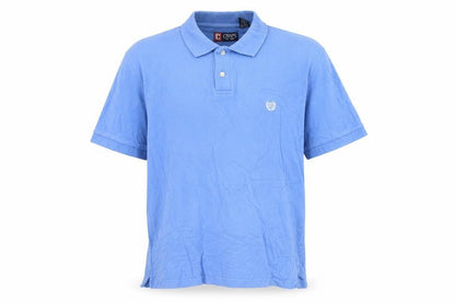 Chaps Men's Blue Cotton Short Sleeve Polo Shirt Size L