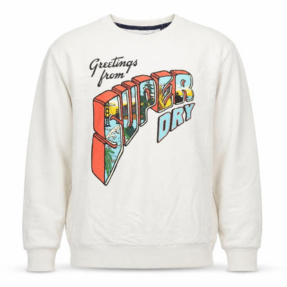 Superdry Mens White XL Graphic Print Crew Neck Pullover Sweatshirt