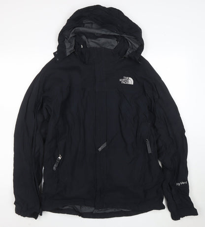 The North Face Men's Black M HyVent Waterproof Hooded Rain Jacket