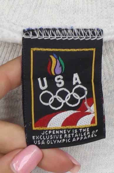 JCPenney USA Olympic Men's Grey Pullover Sweatshirt M