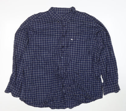 Burberry London Men's Blue Check Cotton Long Sleeve Shirt Size L