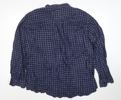 Burberry London Men's Blue Check Cotton Long Sleeve Shirt Size L