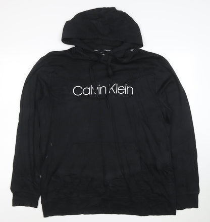 Calvin Klein Men's Black XL Pullover Hoodie with Logo
