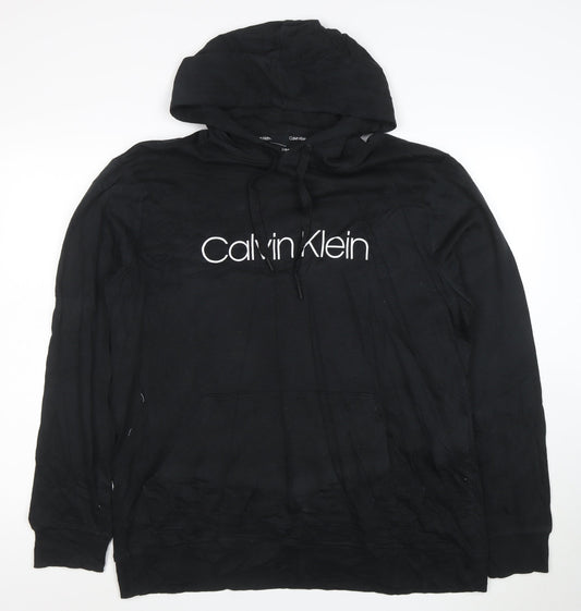 Calvin Klein Men's Black XL Pullover Hoodie with Logo