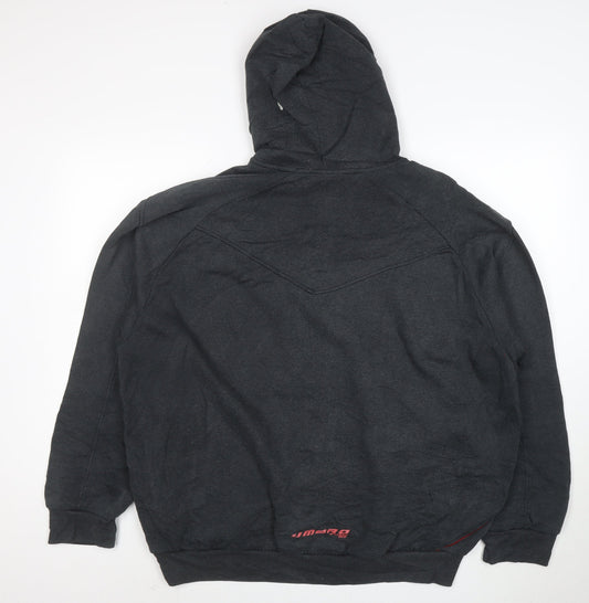 Umbro Men's Black 2XL Full Zip Hooded Sweatshirt with Logo