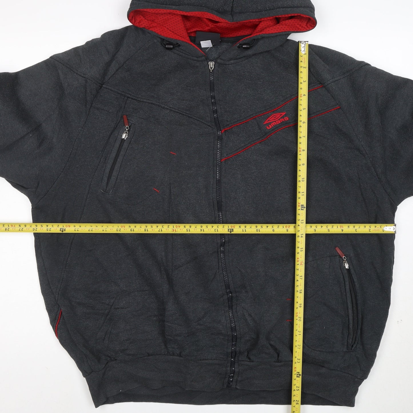Umbro Men's Black 2XL Full Zip Hooded Sweatshirt with Logo
