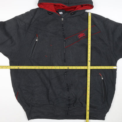 Umbro Men's Black 2XL Full Zip Hooded Sweatshirt with Logo
