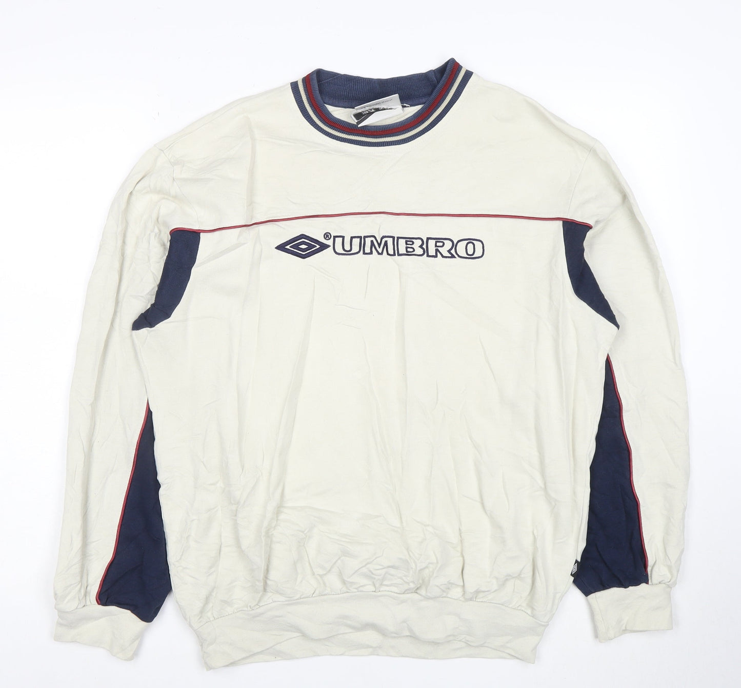 Umbro Mens Beige Long Sleeve Retro Sports Sweatshirt Size S