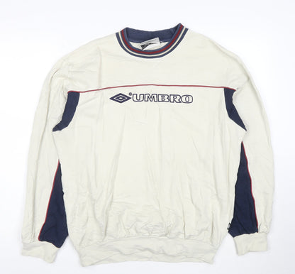 Umbro Mens Beige Long Sleeve Retro Sports Sweatshirt Size S