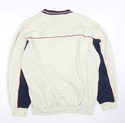 Umbro Mens Beige Long Sleeve Retro Sports Sweatshirt Size S