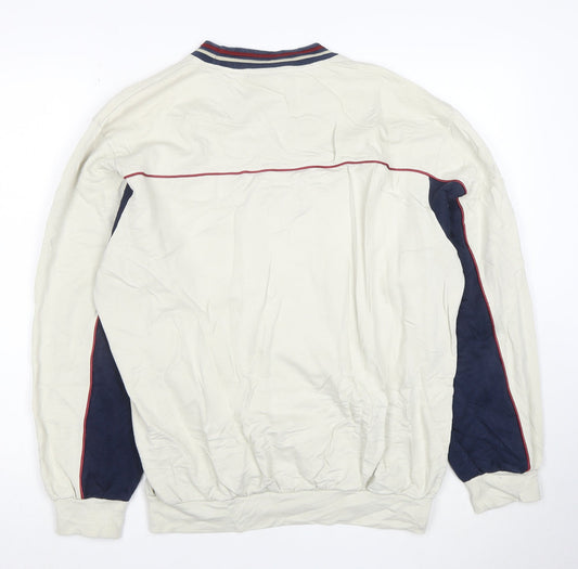 Umbro Mens Beige Long Sleeve Retro Sports Sweatshirt Size S