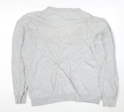 Fila Men's Grey Logo Pullover Sweatshirt Medium