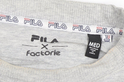 Fila Men's Grey Logo Pullover Sweatshirt Medium