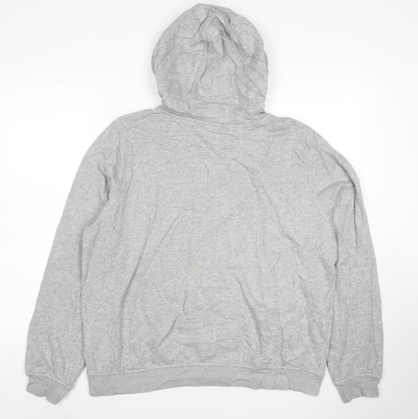 Nike Men's Grey Full Zip Hoodie L Lightweight Cotton Blend