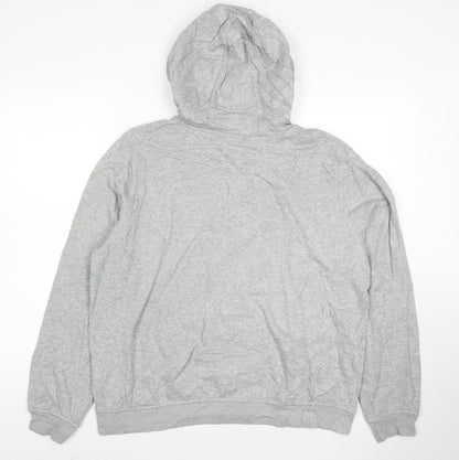 Nike Men's Grey Full Zip Hoodie L Lightweight Cotton Blend