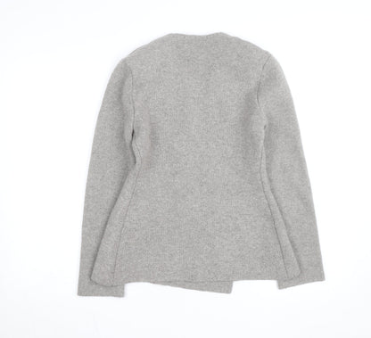 Zara Women Grey Wool Blend V-Neck Cardigan Size S