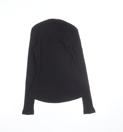 Alexander Wang Women's Black Long Sleeve Slim Fit Ribbed T-Shirt M