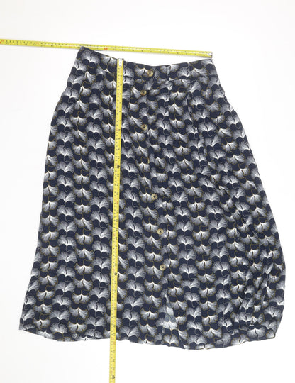 Marks and Spencer Women Blue Floral A-Line Knee Length Skirt Size 12