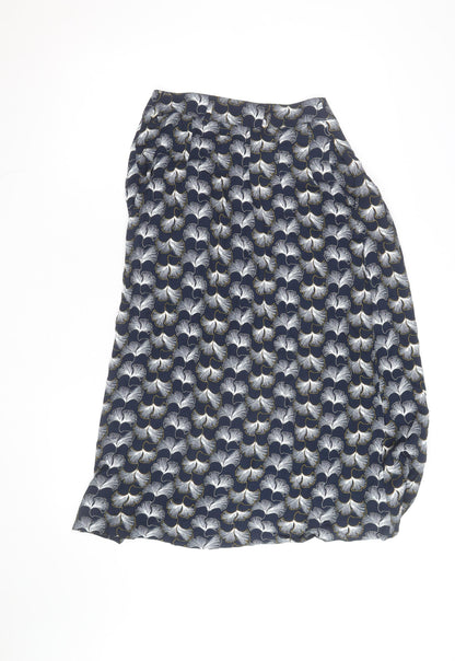 Marks and Spencer Women Blue Floral A-Line Knee Length Skirt Size 12