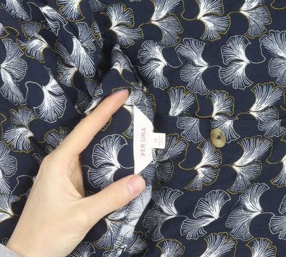 Marks and Spencer Women Blue Floral A-Line Knee Length Skirt Size 12