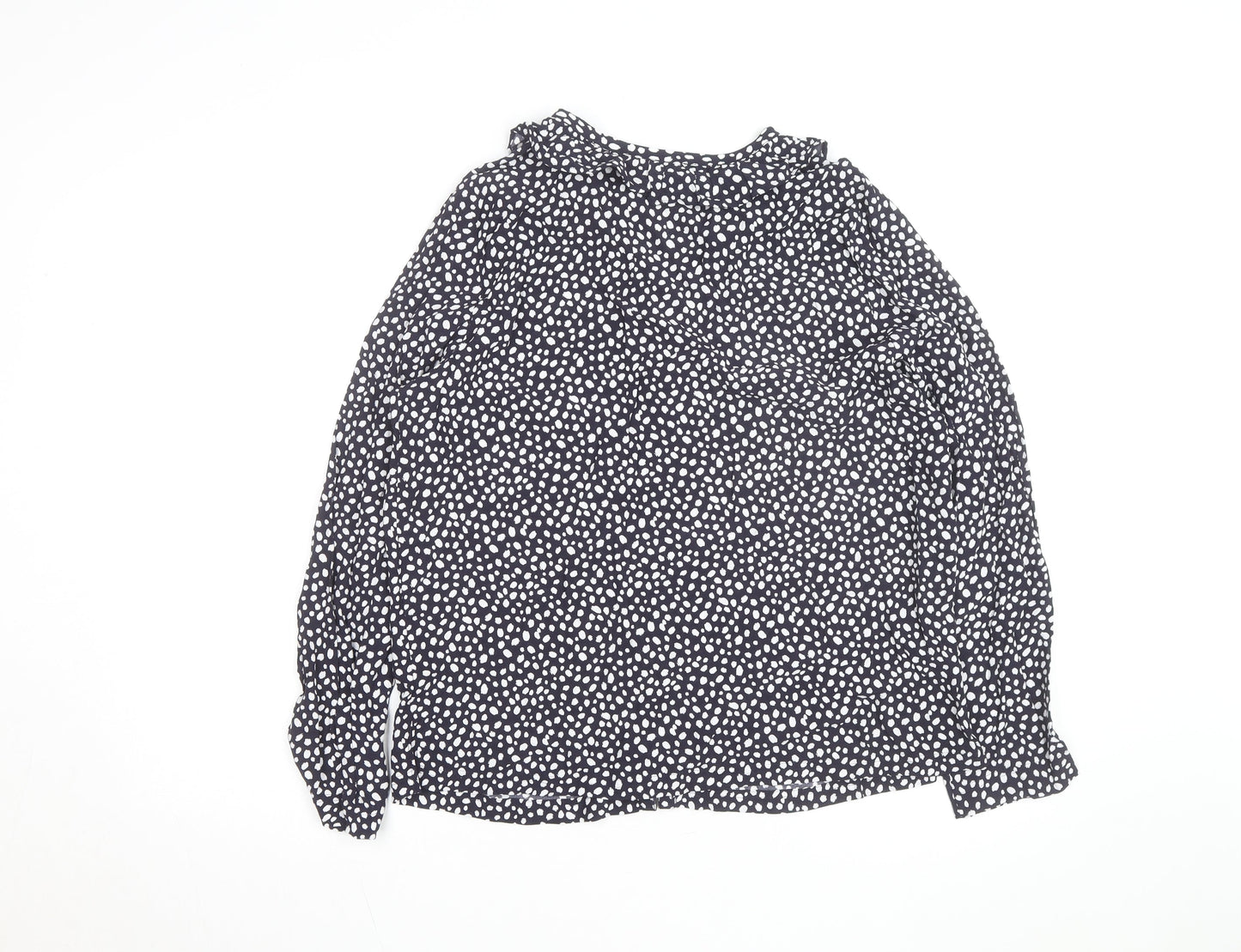Marks and Spencer Women's Blue Polka Dot Ruffle Blouse Size 12