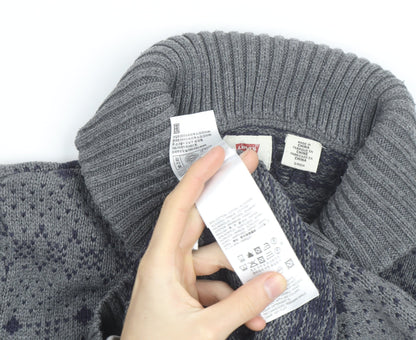 Levi's Men's Grey Shawl Collar Knit Pullover Jumper Size S