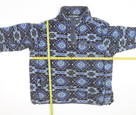 Joe Browns Men's Blue Aztec 1/4 Zip Cotton Sweatshirt XL