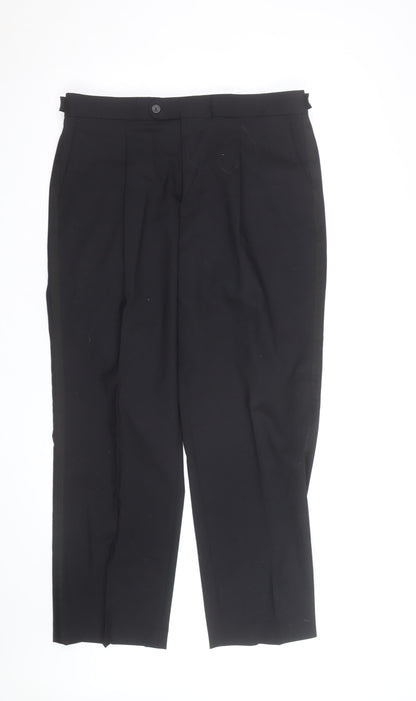 Taylor & Wright Men's Black 36S Pleated Dress Trousers