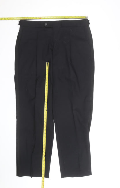 Taylor & Wright Men's Black 36S Pleated Dress Trousers